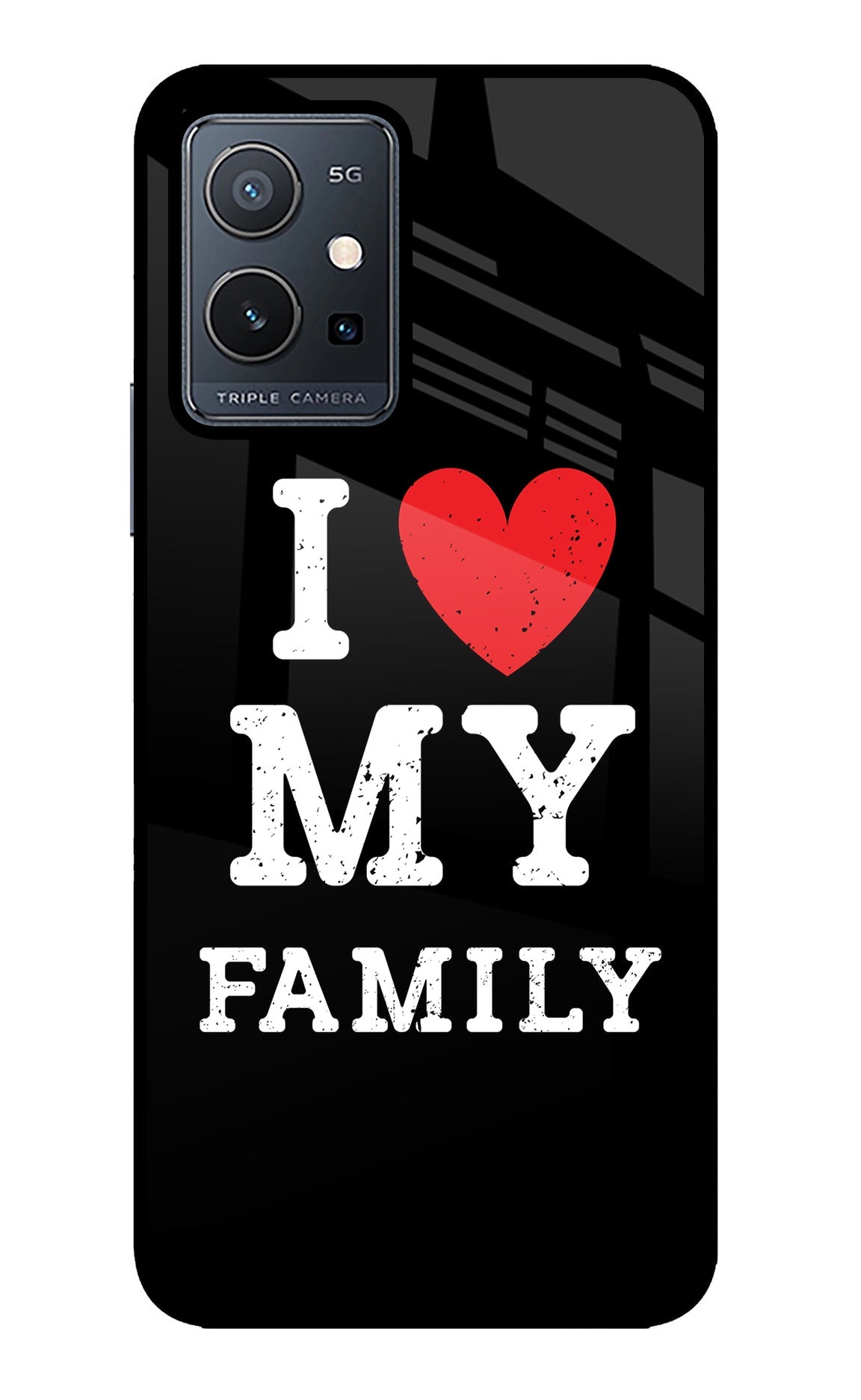 I Love My Family Vivo Y75 5G/Vivo T1 5G Glass Case