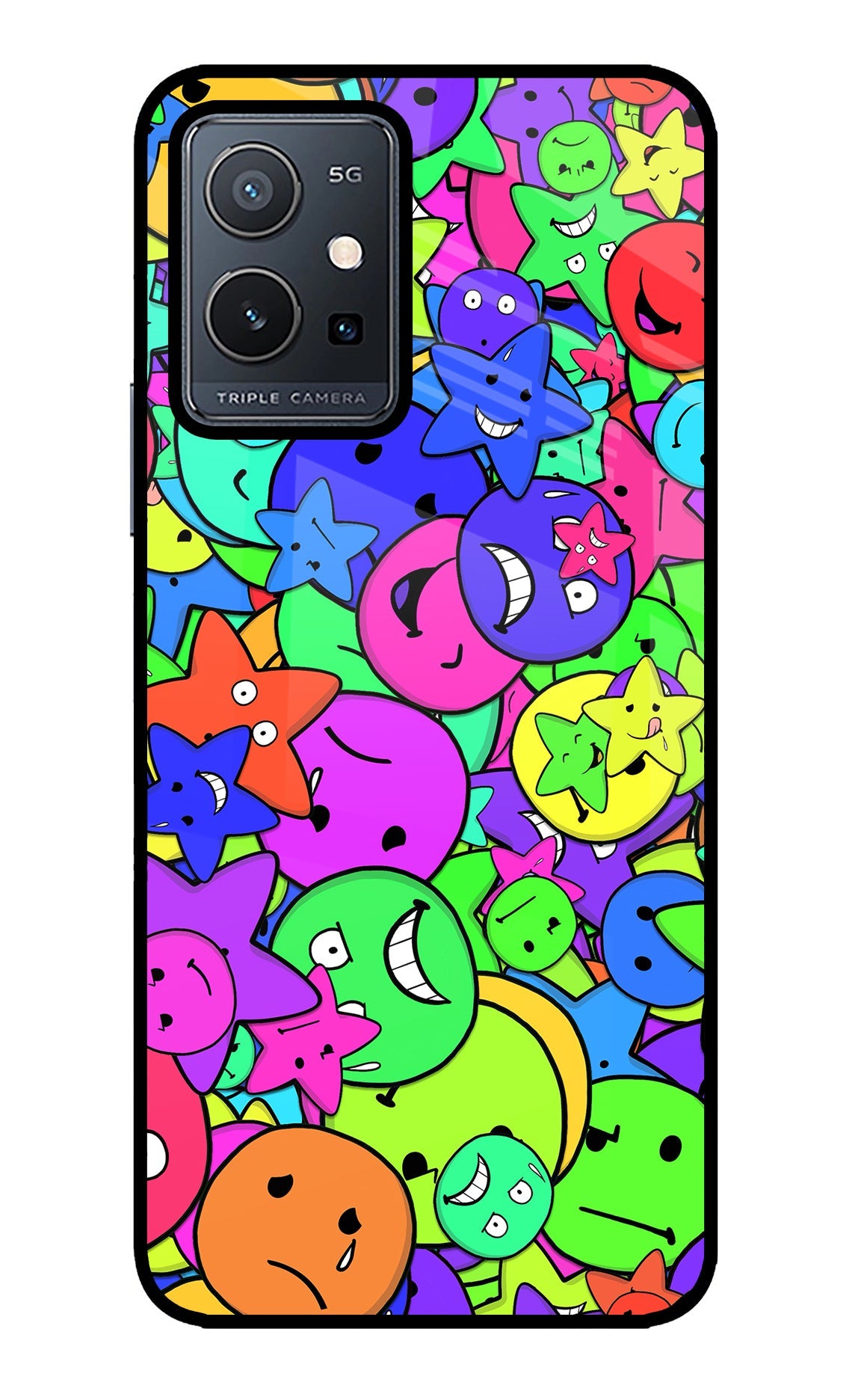 Fun Doodle Vivo Y75 5G/Vivo T1 5G Glass Case