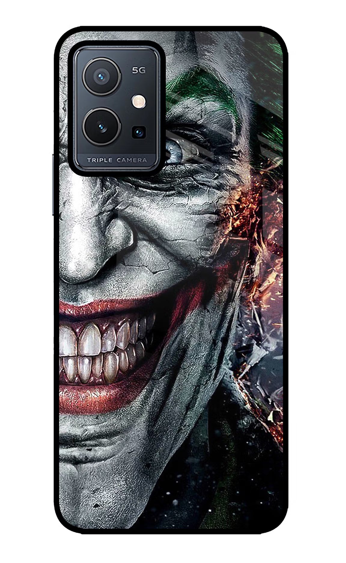 Joker Cam Vivo Y75 5G/Vivo T1 5G Glass Case Back Cover by Casekaro
