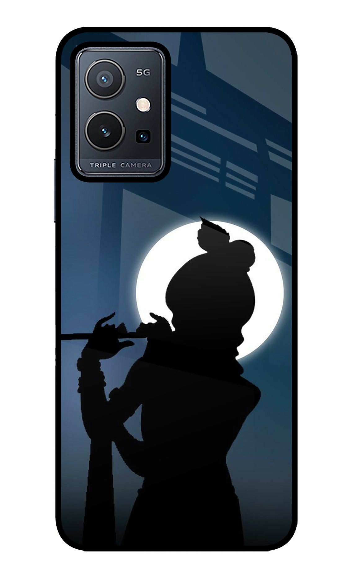 Shri Krishna Silhouette Vivo Y75 5G/Vivo T1 5G Glass Case