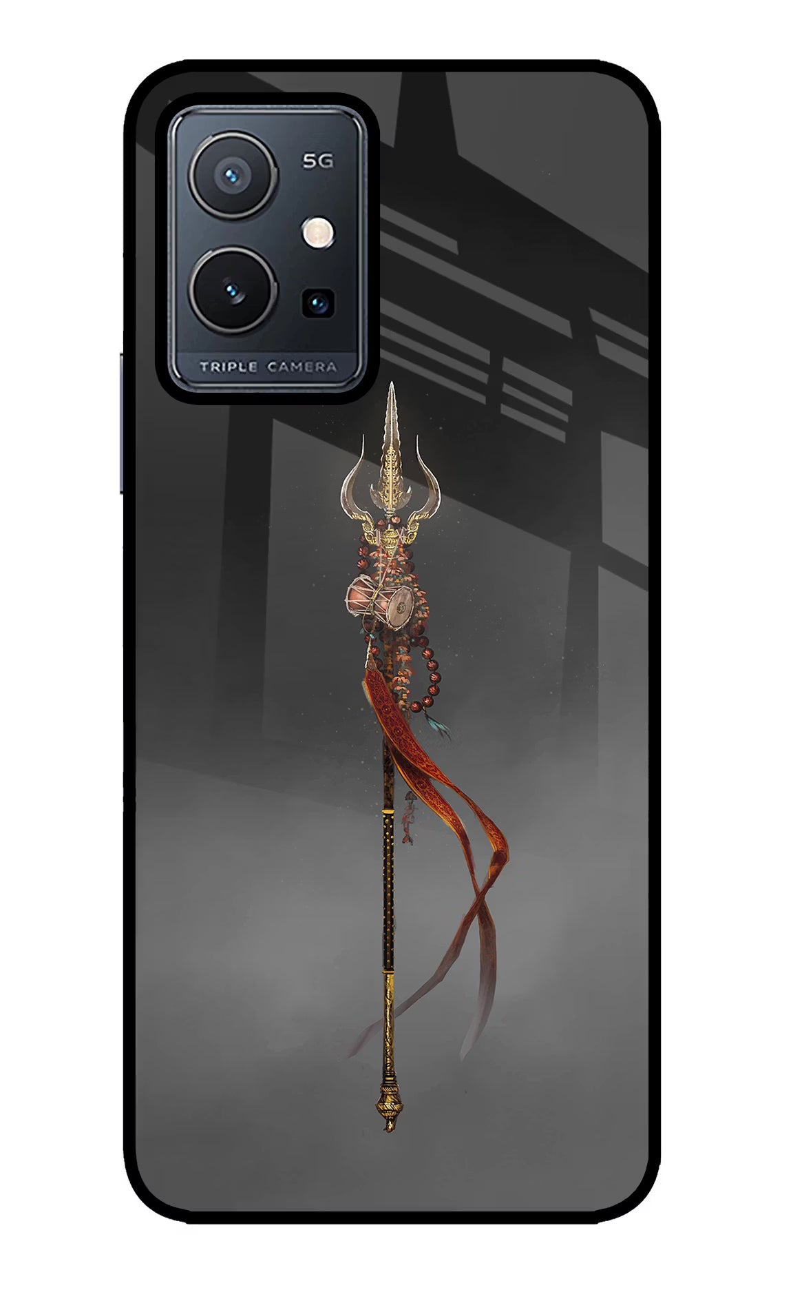 Shiv Trishul Vivo Y75 5G/Vivo T1 5G Glass Case Back Cover by Casekaro