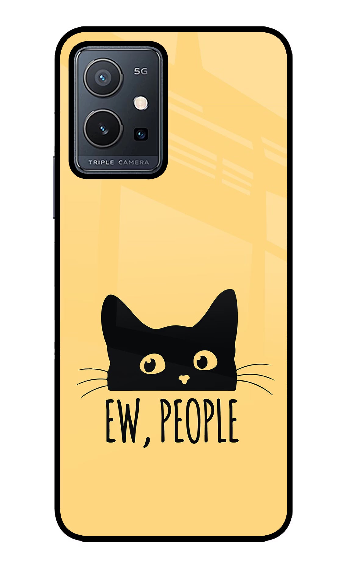 Ew People Catitude Vivo Y75 5G/Vivo T1 5G Glass Case