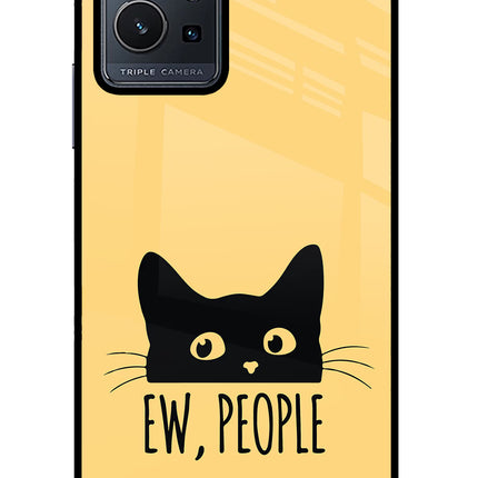 Ew People Catitude Vivo Y75 5G/Vivo T1 5G Glass Case Back Cover by Casekaro