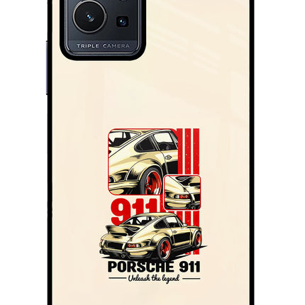 Classic Porsche 911 Vivo Y75 5G/Vivo T1 5G Glass Case Back Cover by Casekaro