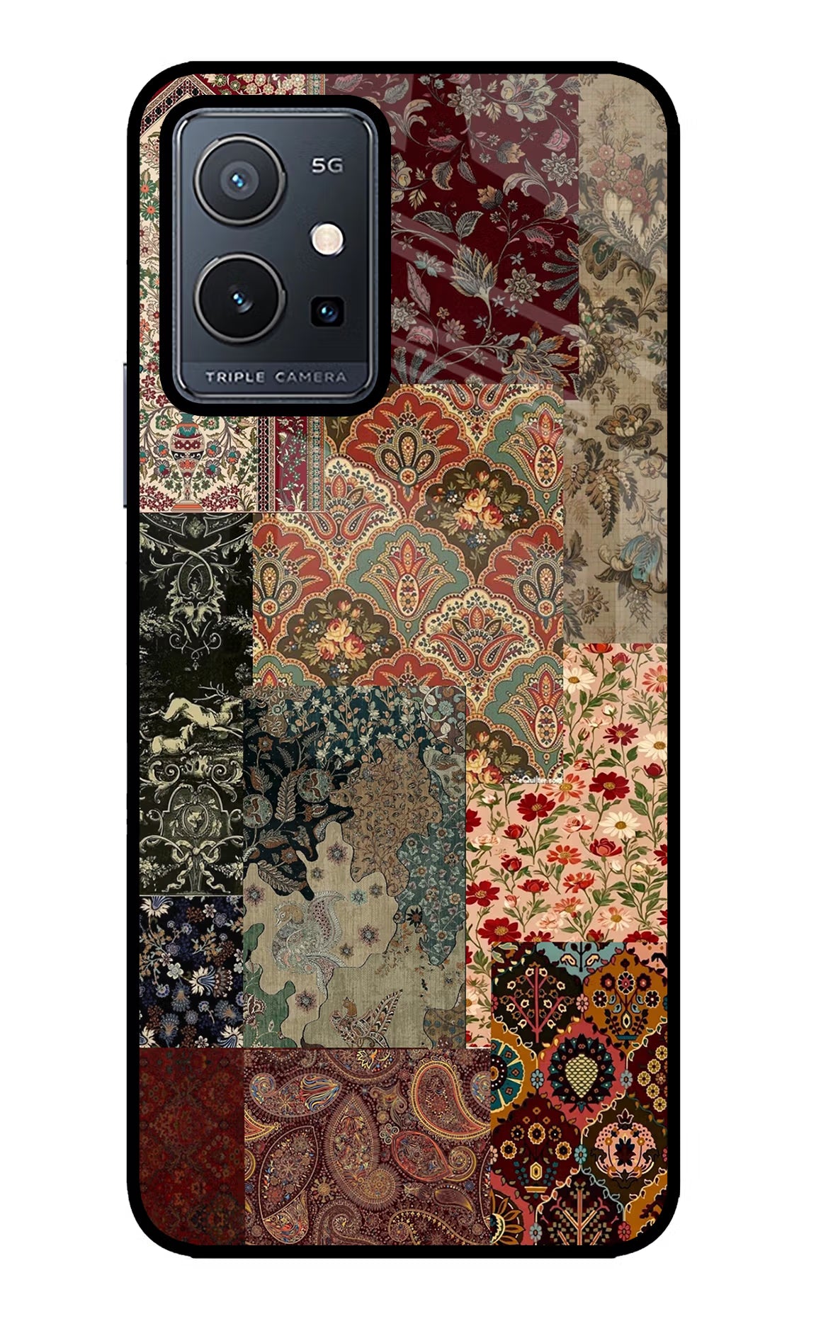 Desi Print Vivo Y75 5G/Vivo T1 5G Glass Case Back Cover by Casekaro