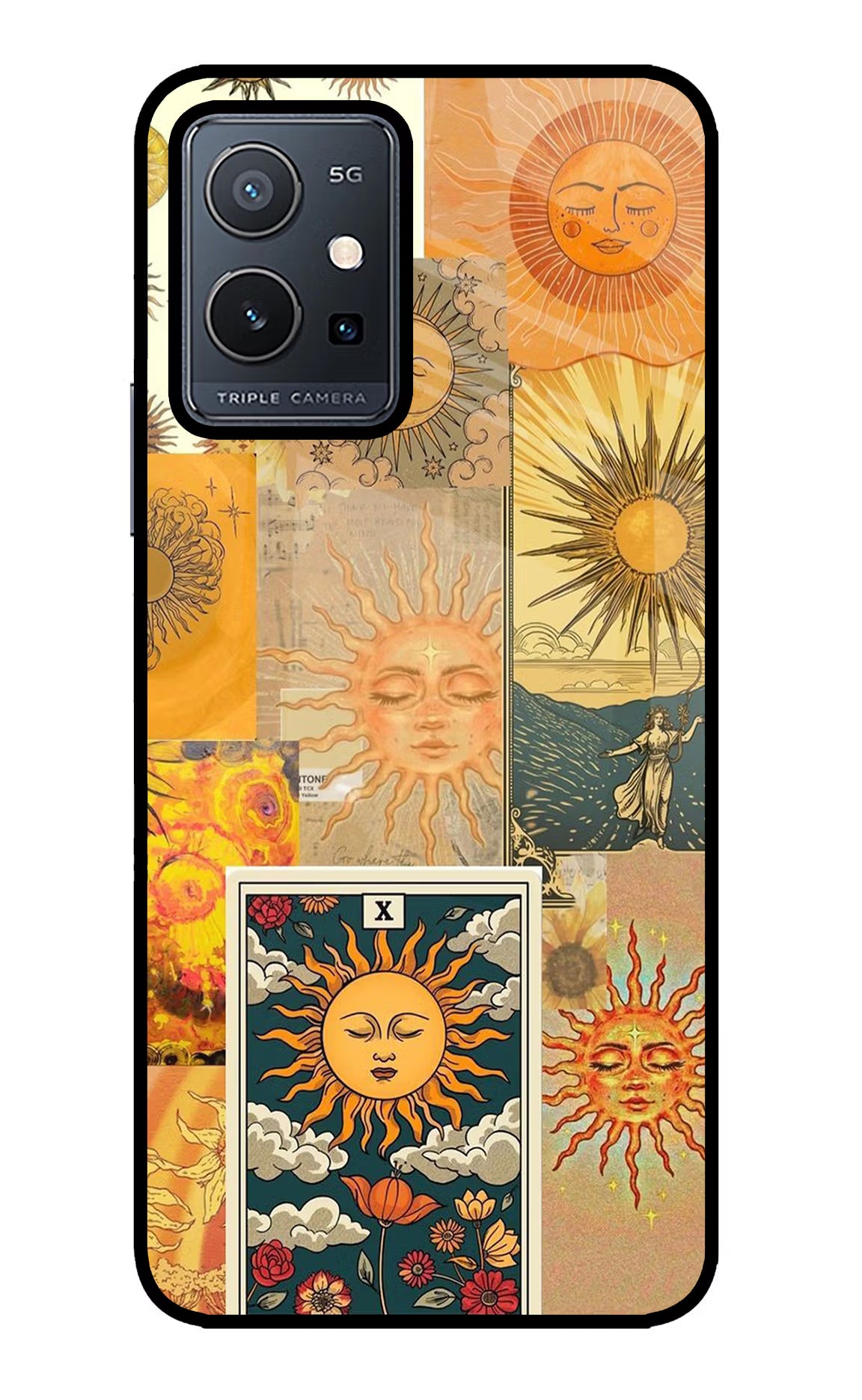 Sun Vivo Y75 5G/Vivo T1 5G Glass Case Back Cover by Casekaro