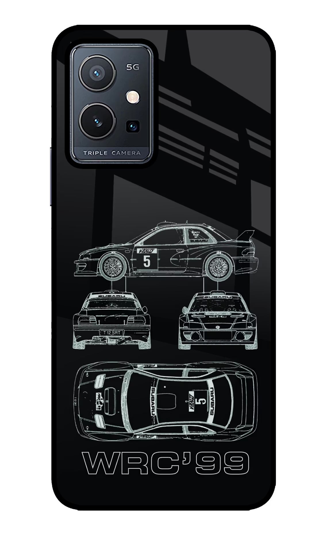 WRC'99 Vivo Y75 5G/Vivo T1 5G Glass Case Back Cover by Casekaro