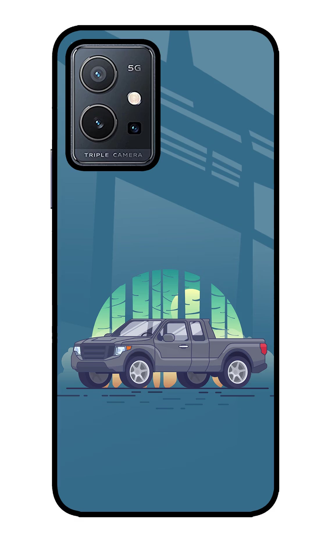 Retro Garage Vibe Vivo Y75 5G/Vivo T1 5G Glass Case Back Cover by Casekaro