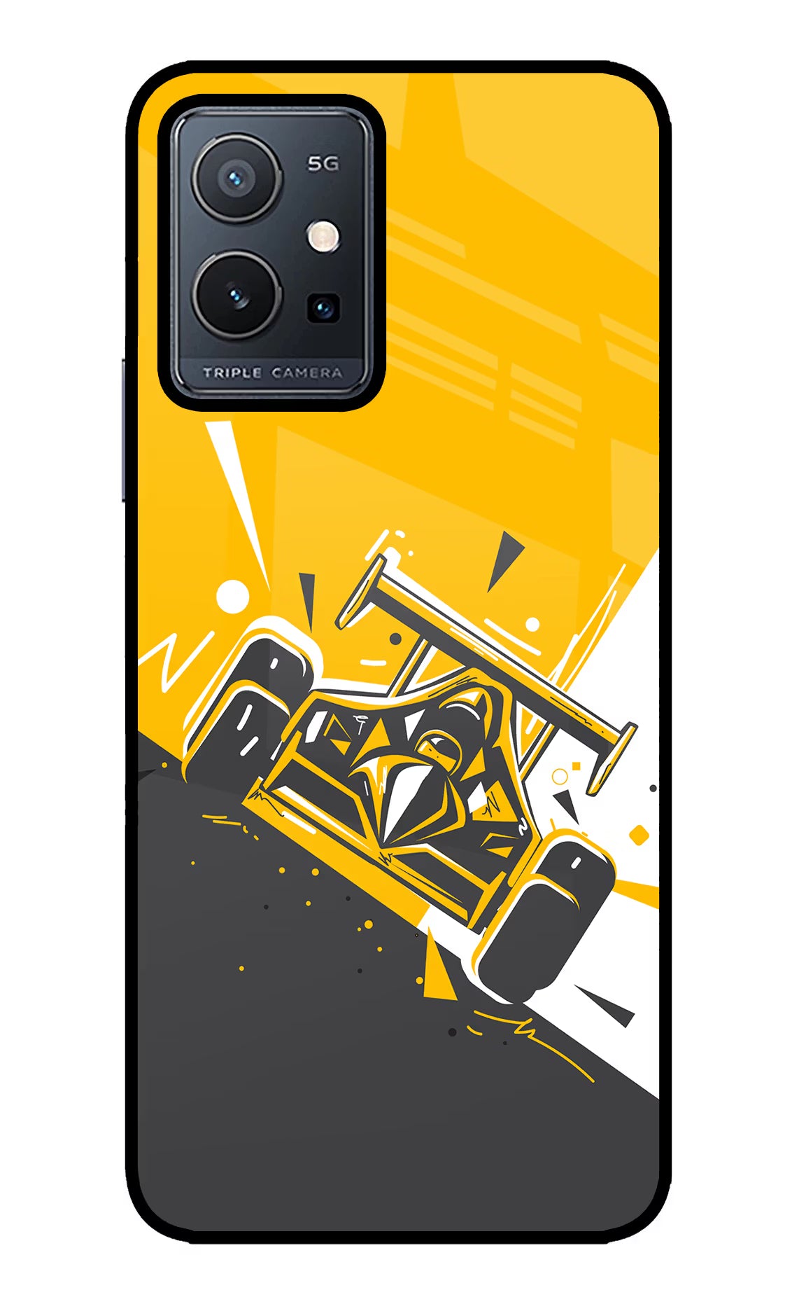 Track King Vivo Y75 5G/Vivo T1 5G Glass Case Back Cover by Casekaro