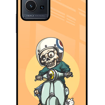 Undead Biker Vivo Y75 5G/Vivo T1 5G Glass Case Back Cover by Casekaro