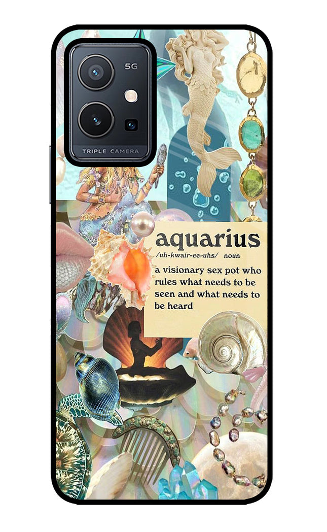 Aquarius Zodiac Vivo Y75 5G/Vivo T1 5G Glass Case