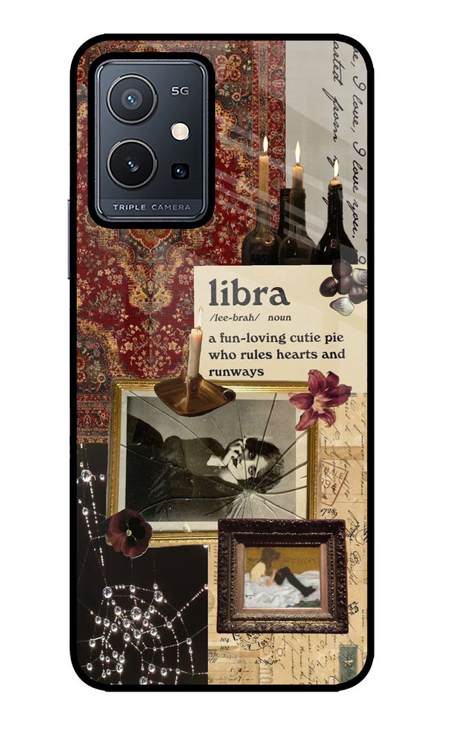 Libra Zodiac Vivo Y75 5G/Vivo T1 5G Glass Case Back Cover by Casekaro