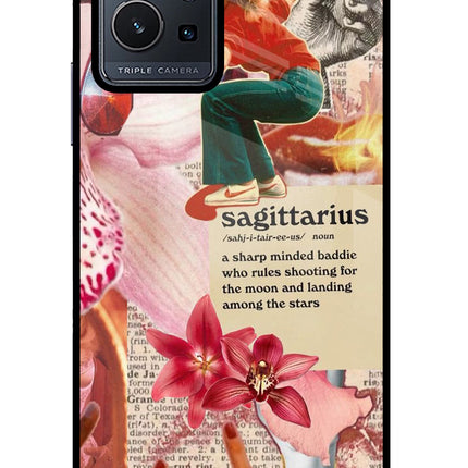 Sagittarius Zodiac Vivo Y75 5G/Vivo T1 5G Glass Case Back Cover by Casekaro