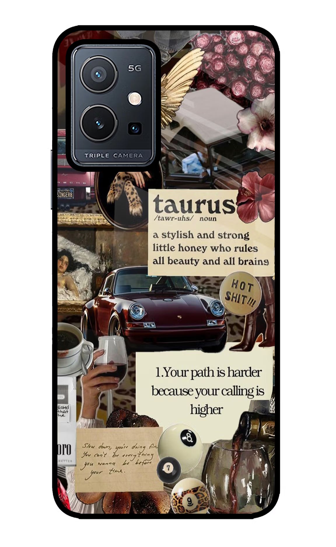 Taurus Zodiac Vivo Y75 5G/Vivo T1 5G Glass Case
