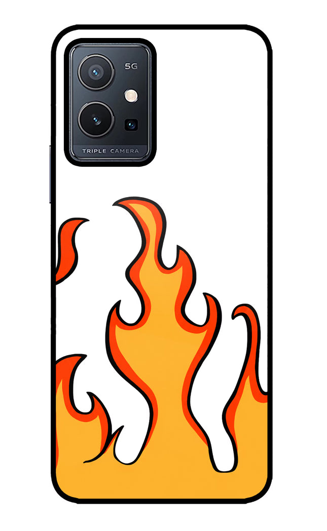 Fired Up – White Vivo Y75 5G/Vivo T1 5G Glass Case