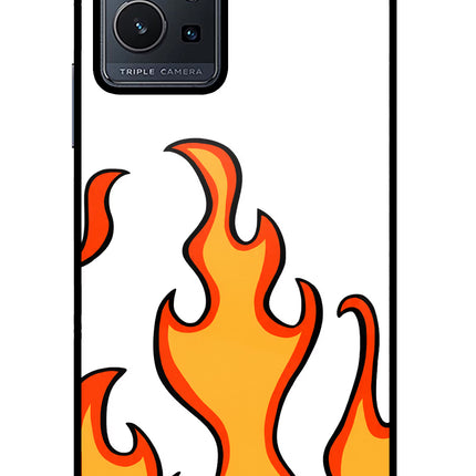 Fired Up – White Vivo Y75 5G/Vivo T1 5G Glass Case Back Cover by Casekaro