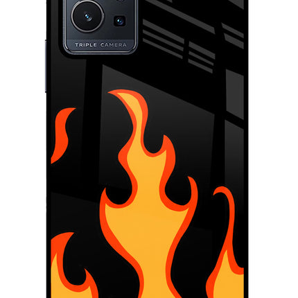 Fired Up – Black Vivo Y75 5G/Vivo T1 5G Glass Case Back Cover by Casekaro