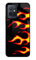 Side Sweep Flames Vivo Y75 5G/Vivo T1 5G Glass Case