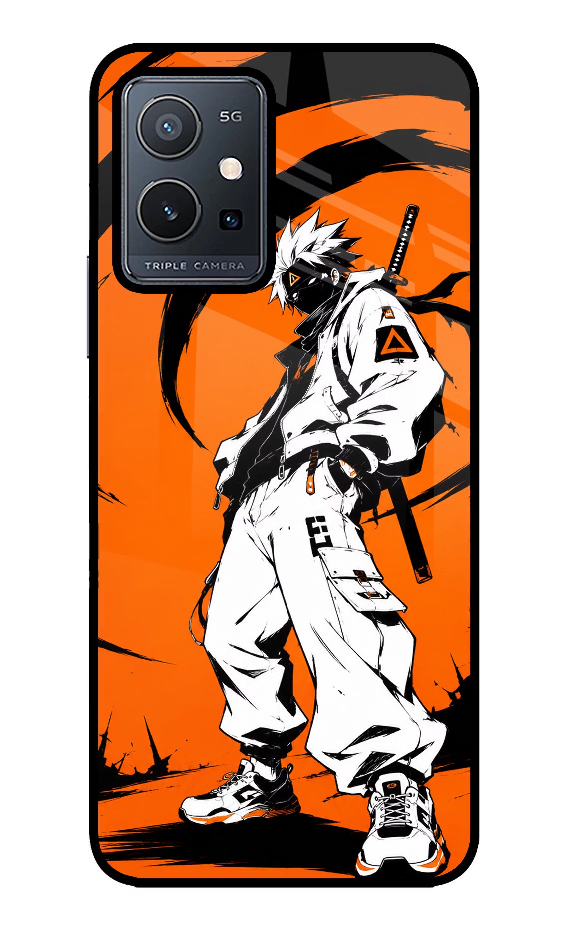 Street Samurai  Vivo Y75 5G/Vivo T1 5G Glass Case Back Cover by Casekaro