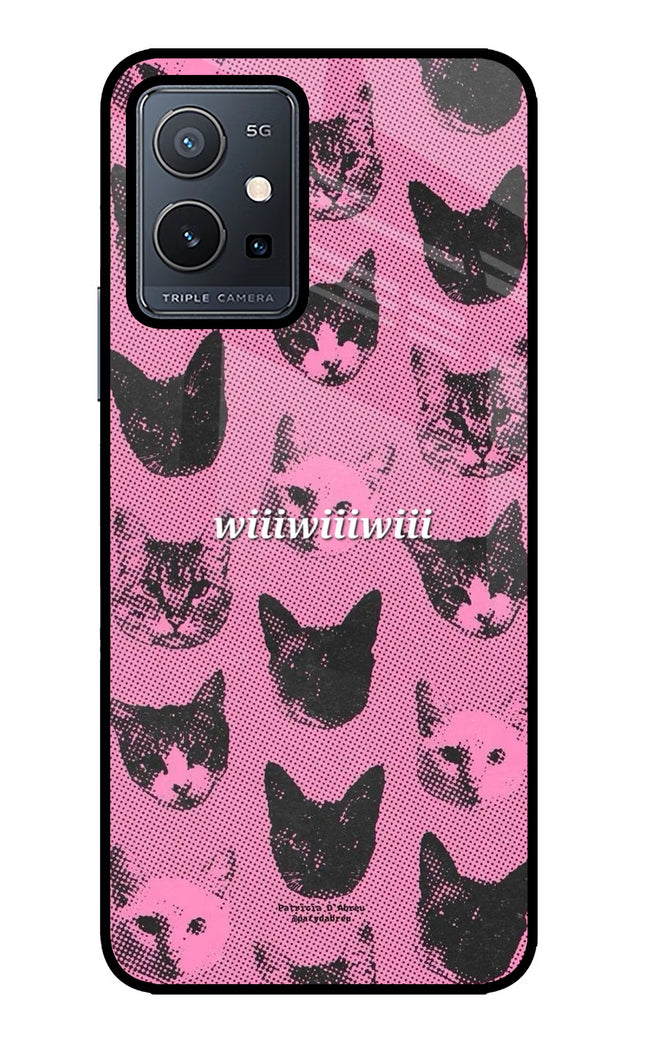 Pink Cats Vivo Y75 5G/Vivo T1 5G Glass Case