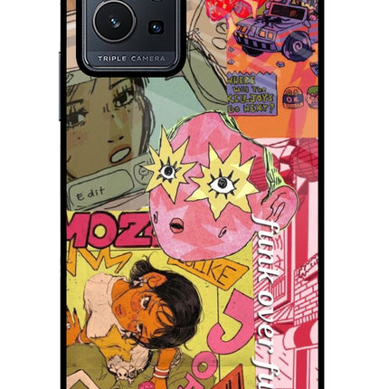 Funkover Vivo Y75 5G/Vivo T1 5G Glass Case Back Cover by Casekaro