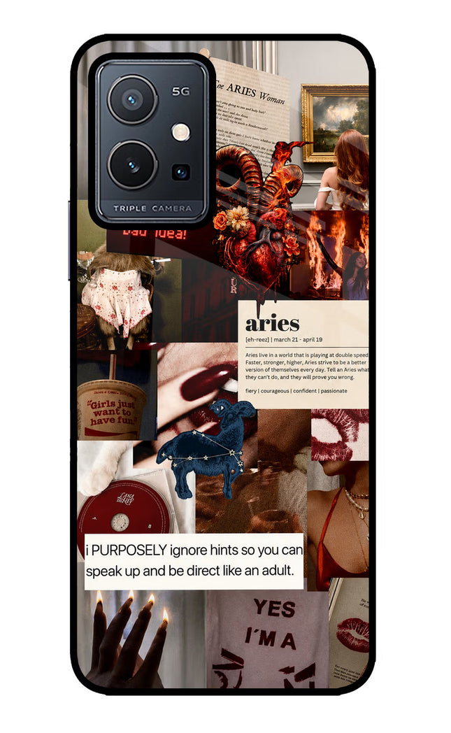 Zodiac Aries Vivo Y75 5G/Vivo T1 5G Glass Case