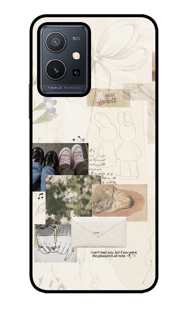 Soft Aesthetic Vivo Y75 5G/Vivo T1 5G Glass Case