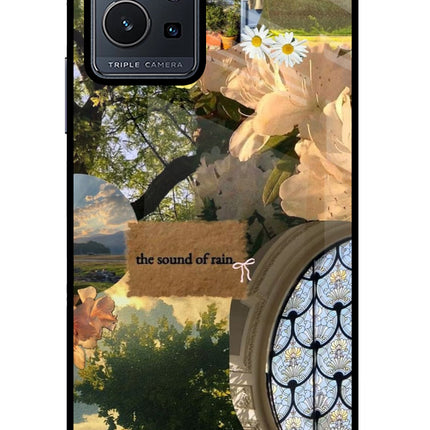 Rain Vivo Y75 5G/Vivo T1 5G Glass Case Back Cover by Casekaro