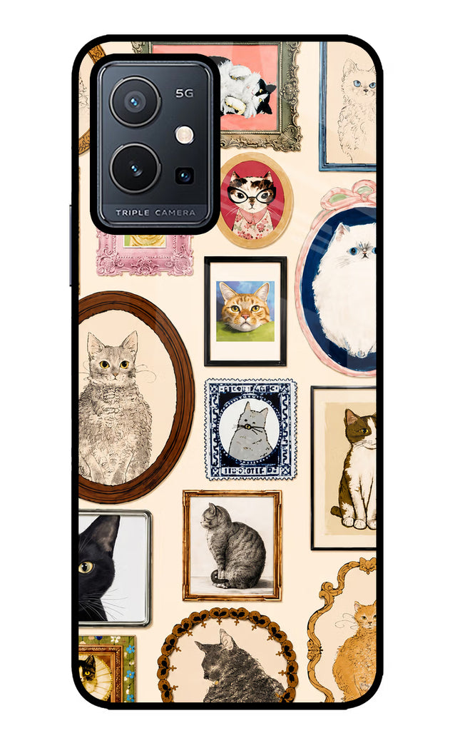 Mirror Cats Vivo Y75 5G/Vivo T1 5G Glass Case