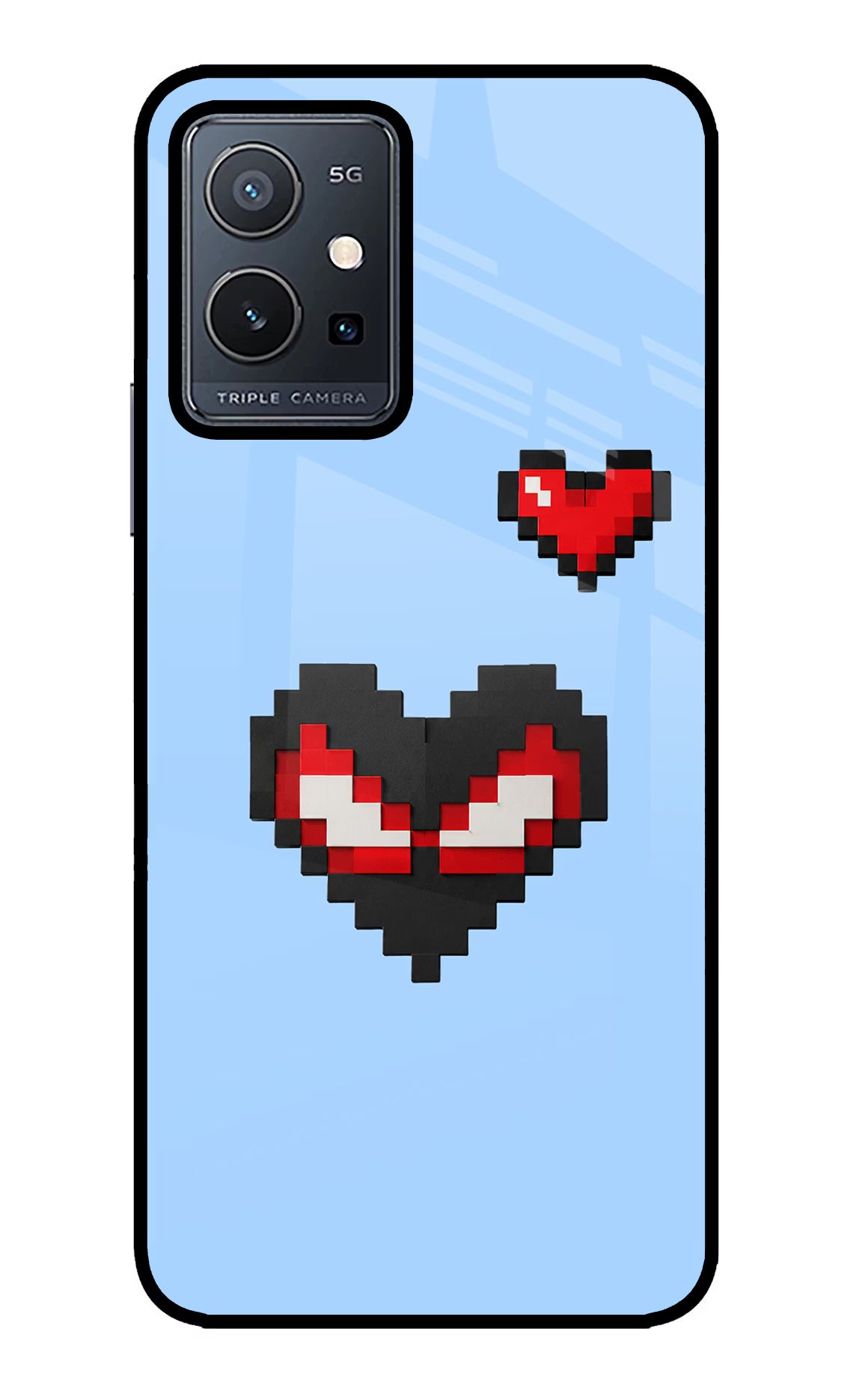 Peter Heart Vivo Y75 5G/Vivo T1 5G Glass Case