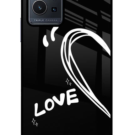 Love Line Vivo Y75 5G/Vivo T1 5G Glass Case Back Cover by Casekaro