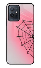 Pink Web Vivo Y75 5G/Vivo T1 5G Glass Case