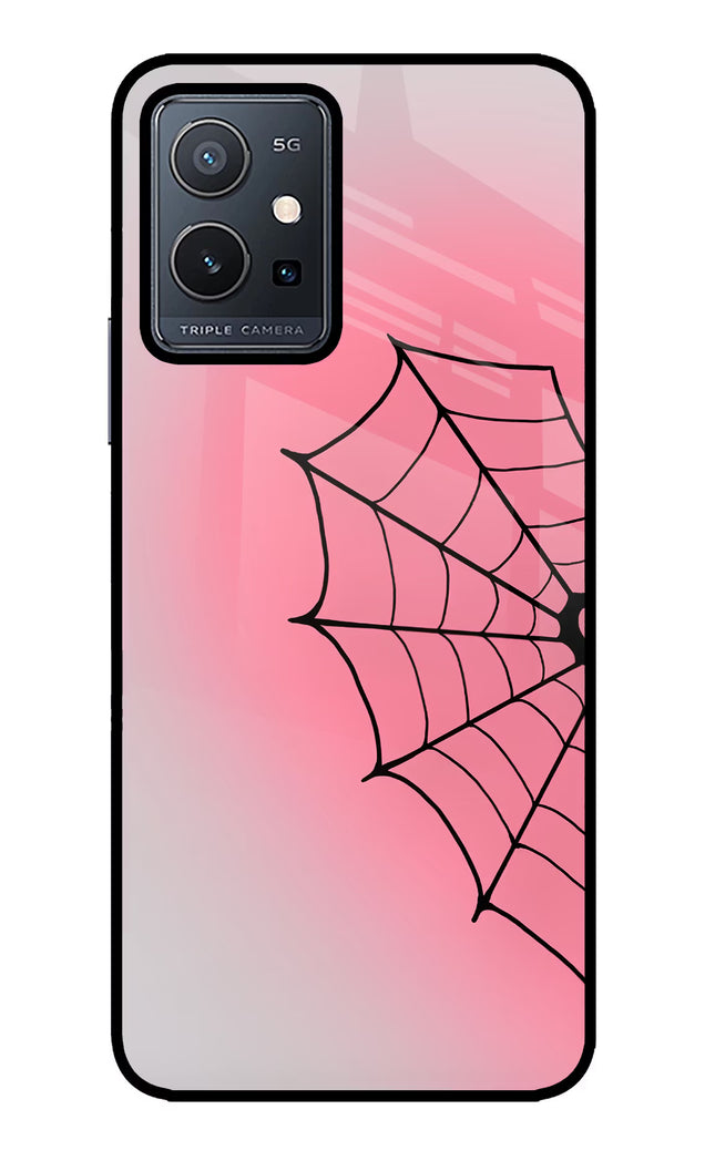Pink Web Vivo Y75 5G/Vivo T1 5G Glass Case