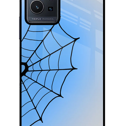 Blue Web Vivo Y75 5G/Vivo T1 5G Glass Case Back Cover by Casekaro