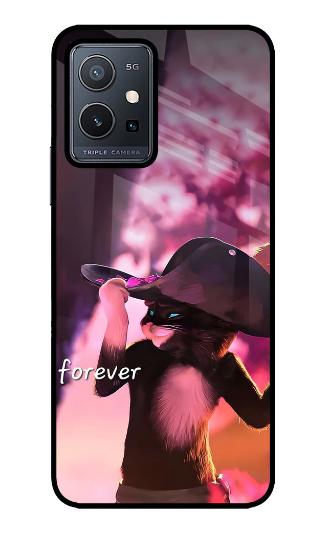 Forever Cat Vivo Y75 5G/Vivo T1 5G Glass Case