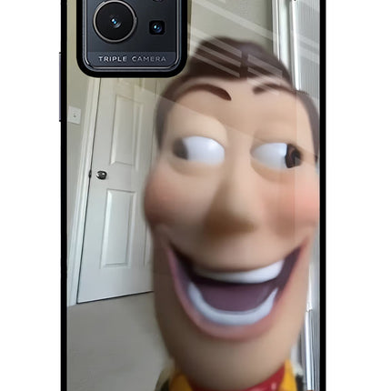 Side Eye Woody Vivo Y75 5G/Vivo T1 5G Glass Case Back Cover by Casekaro