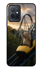Rollercoaster Dog Vivo Y75 5G/Vivo T1 5G Glass Case