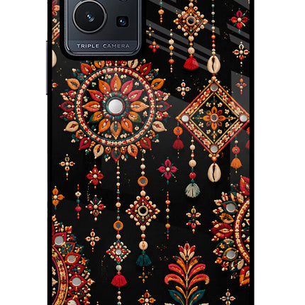 Boho Noir Vivo Y75 5G/Vivo T1 5G Glass Case