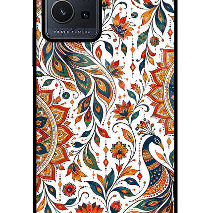 White Mayura Vivo Y75 5G/Vivo T1 5G Glass Case