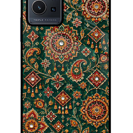Green Pataka Vivo Y75 5G/Vivo T1 5G Glass Case