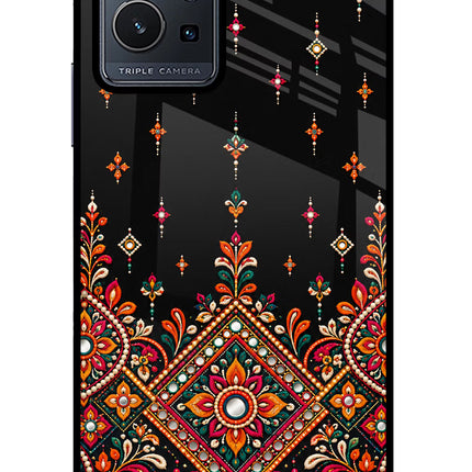 Noir Mehfil Vivo Y75 5G/Vivo T1 5G Glass Case