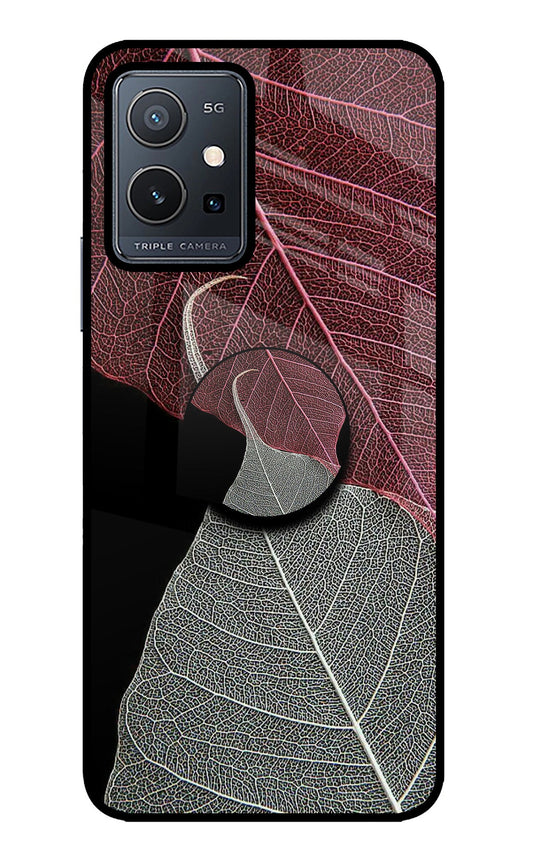 Leaf Pattern Vivo Y75 5G/Vivo T1 5G Glass Case