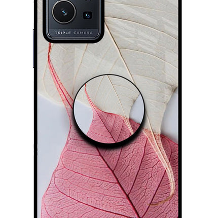 White Pink Leaf Vivo Y75 5G/Vivo T1 5G Pop Case by Casekaro