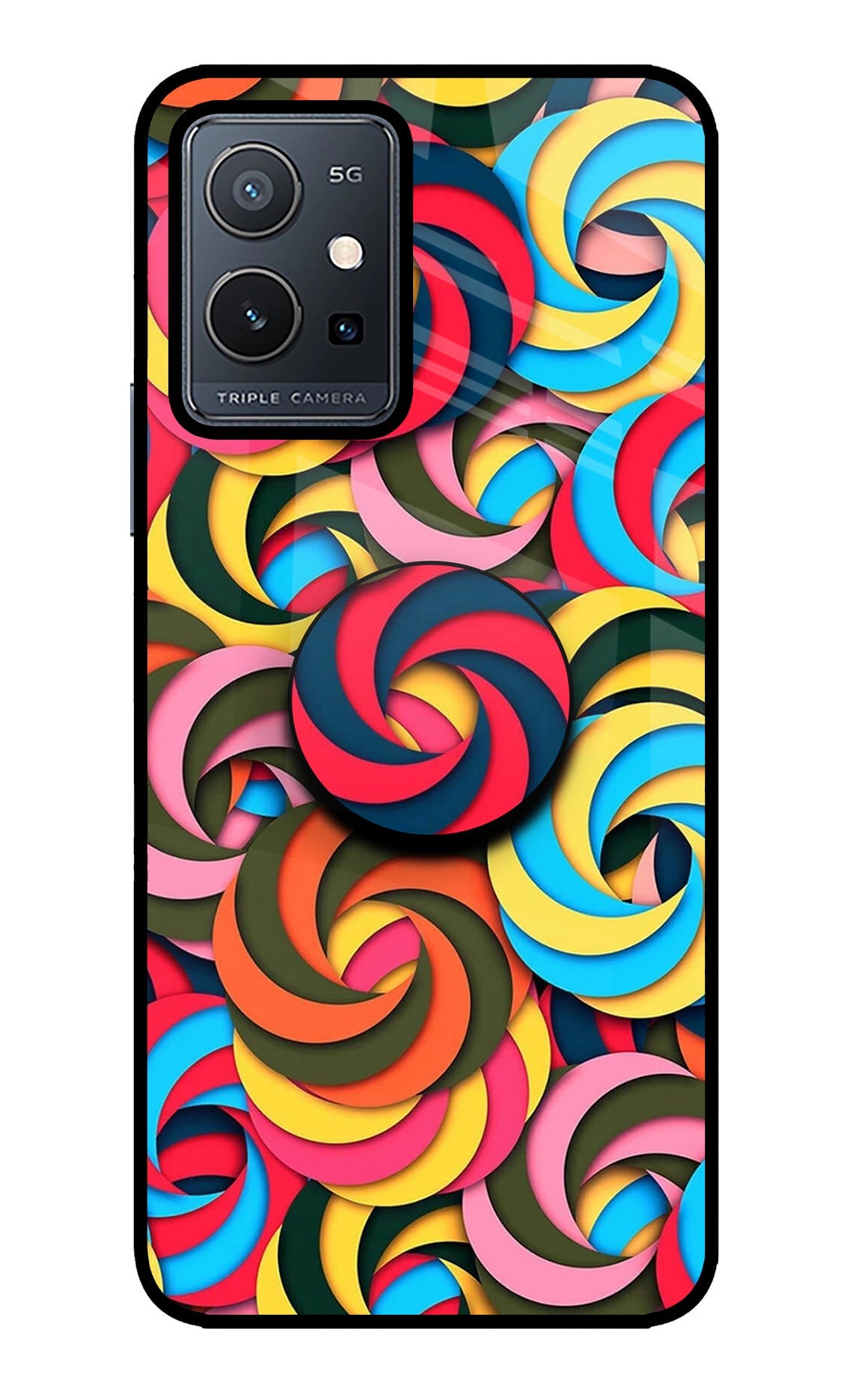 Spiral Pattern Vivo Y75 5G/Vivo T1 5G Pop Case