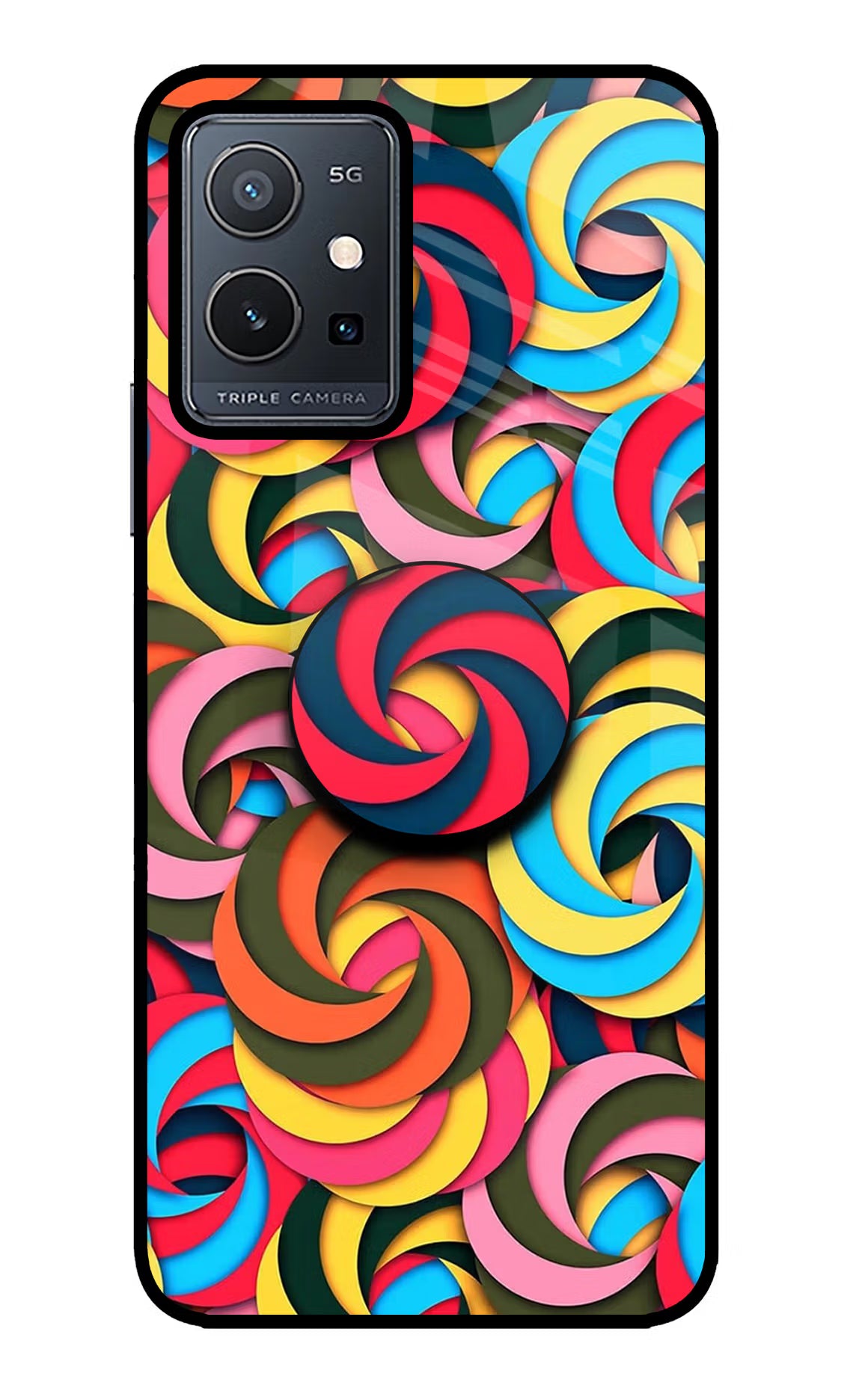 Spiral Pattern Vivo Y75 5G/Vivo T1 5G Pop Case by Casekaro