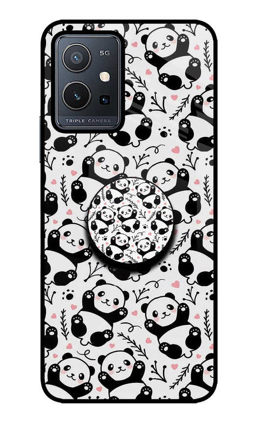 Cute Panda Vivo Y75 5G/Vivo T1 5G Glass Case