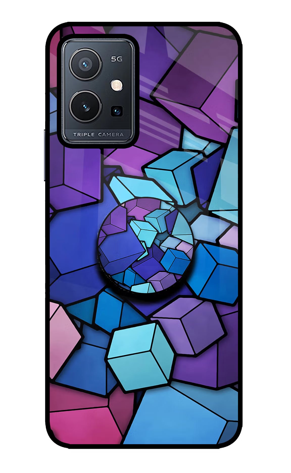 Cubic Abstract Vivo Y75 5G/Vivo T1 5G Pop Case by Casekaro