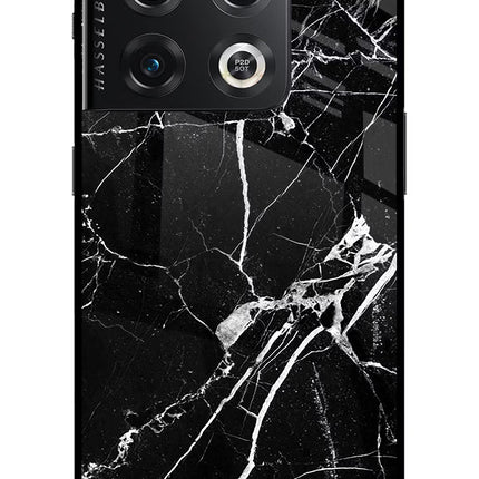 Black Marble Pattern OnePlus 10 Pro 5G Glass Case