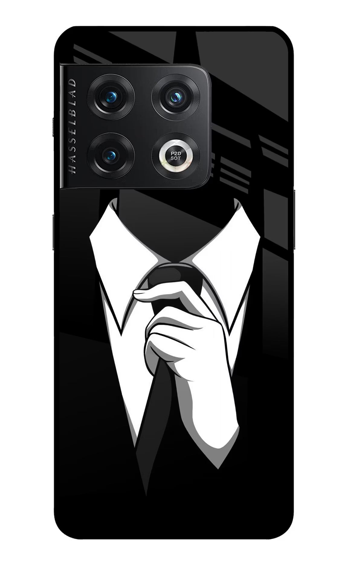 Black Tie OnePlus 10 Pro 5G Glass Case Back Cover by Casekaro