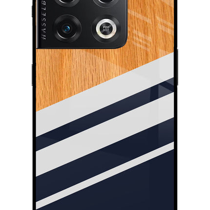 Blue and white wooden OnePlus 10 Pro 5G Glass Case